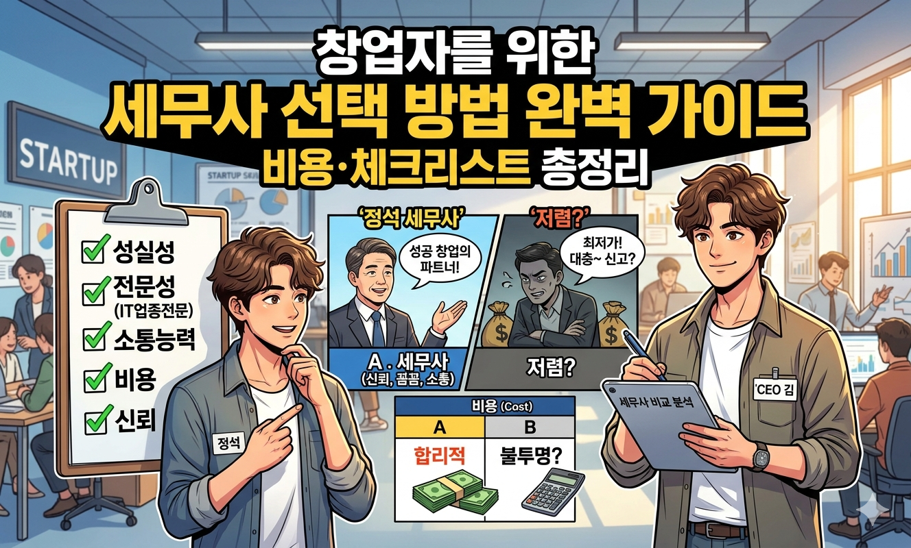 창업자를 위한 세무사 선택 방법 완벽 가이드 (비용·체크리스트 총정리)